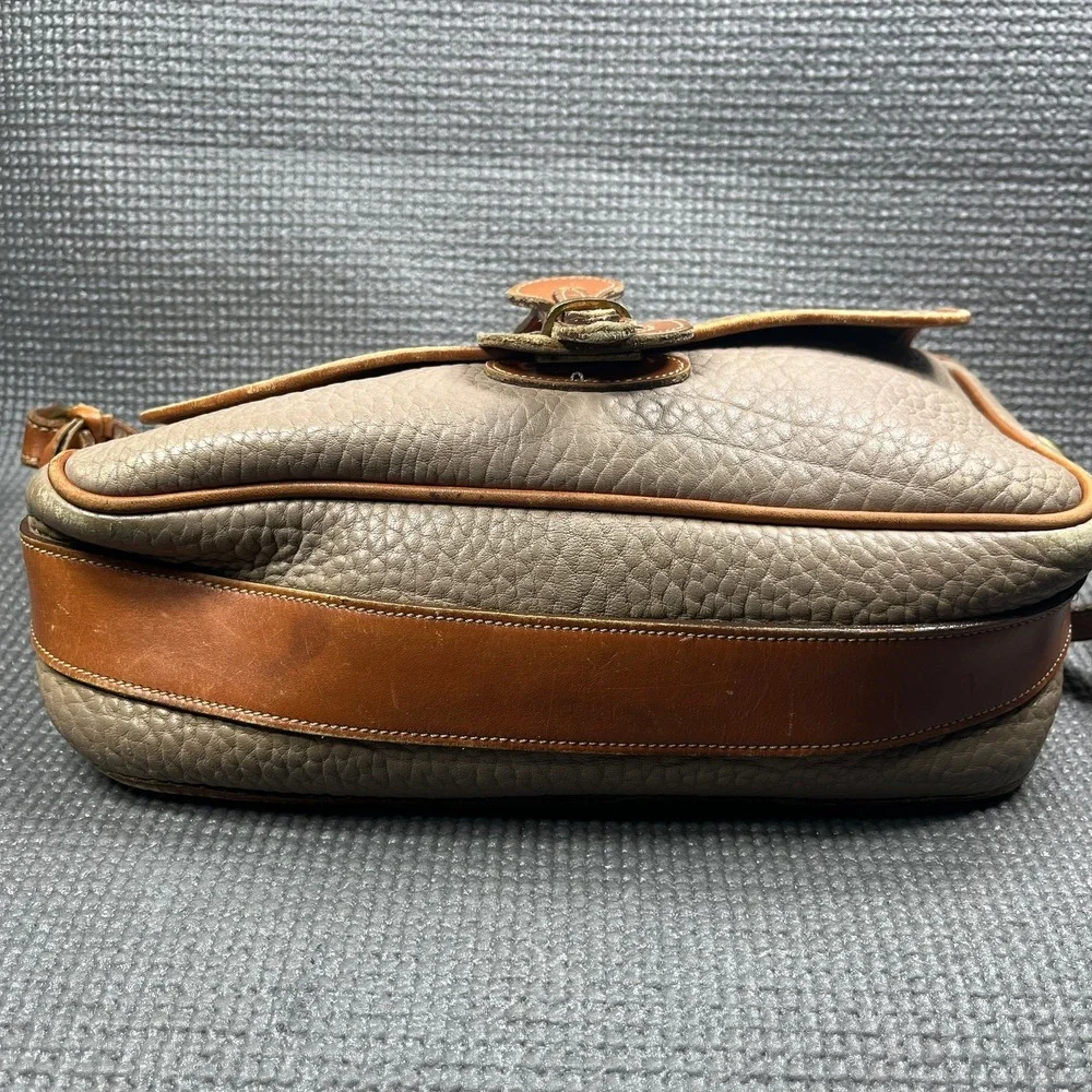 Vintage 1990's Dooney & Bourke All Weather Equestrian Bag Taupe Leather Retro